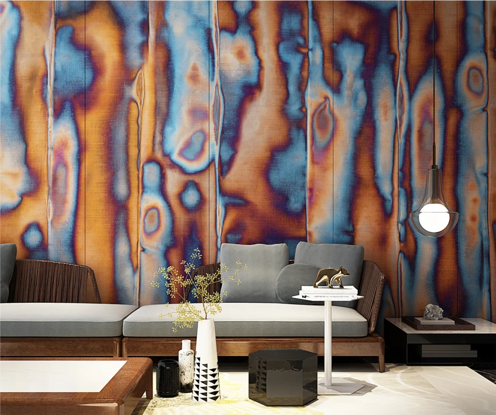 AXION luxury textile wallcovering by Atelier Ferus in modern living room interior